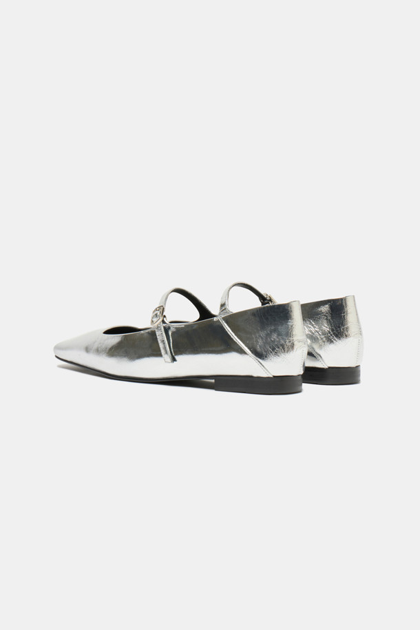 SUECOMMA BONNIE - 플랫 - Square mary jane flats(silver)