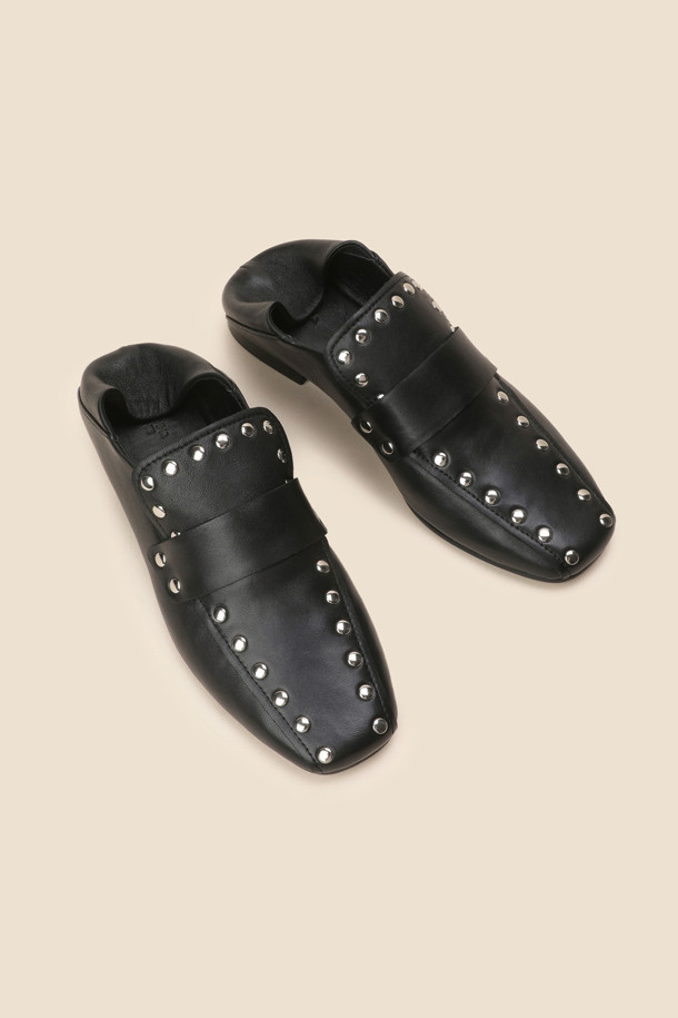 SUECOMMA BONNIE - 로퍼 - 2-way stud loafer(black)