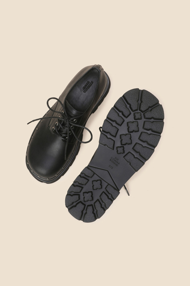 SUECOMMA BONNIE - 로퍼 - Platform stud loafer(black)