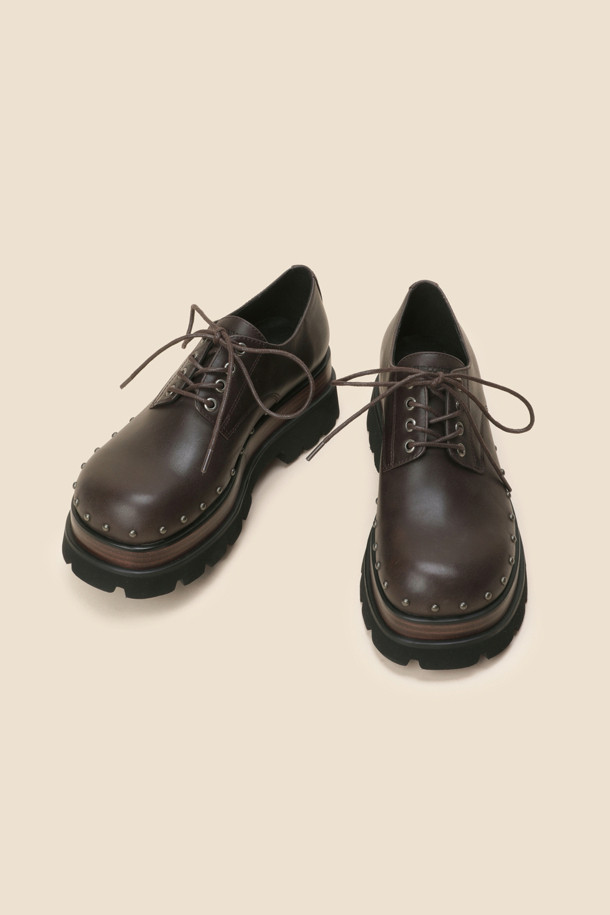 SUECOMMA BONNIE - 로퍼 - Platform stud loafer(brown)