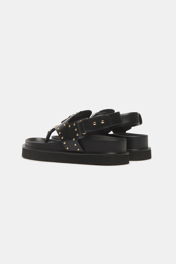 SUECOMMA BONNIE - 샌들 - Stud flip-flop sandal(black)