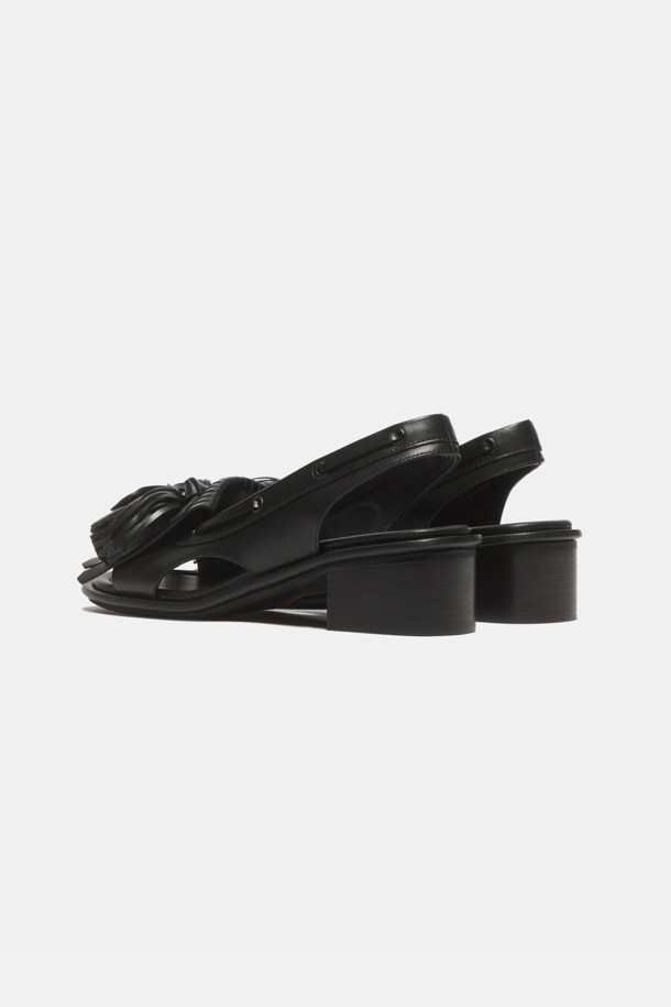 SUECOMMA BONNIE - 샌들 - Pompom heel sandal(black)