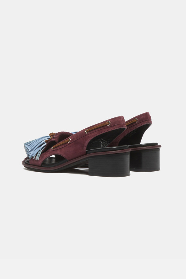 SUECOMMA BONNIE - 샌들 - Pompom heel sandal(wine)