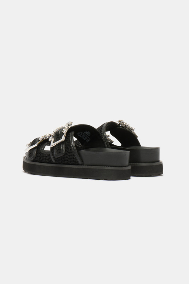 SUECOMMA BONNIE - 샌들 - Jewelry buckle slide(black)