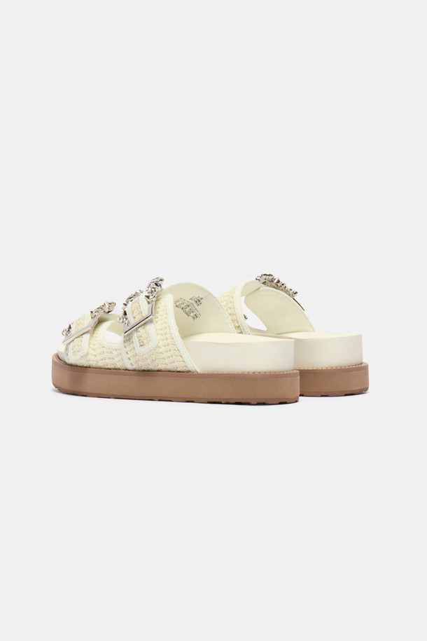 SUECOMMA BONNIE - 샌들 - Jewelry buckle slide(ivory)
