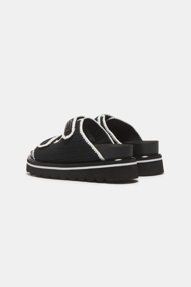 SUECOMMA BONNIE - 샌들 - Knit slide sandal(black)