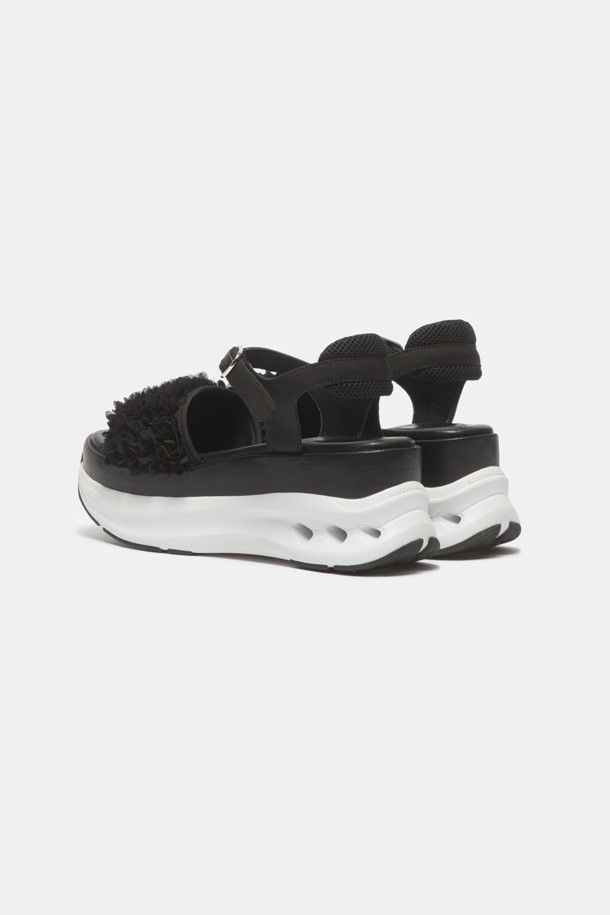 SUECOMMA BONNIE - 샌들 - Flower strap sandal(black)