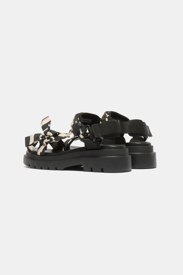 SUECOMMA BONNIE - 샌들 - Stripe ribbon sandal(black)