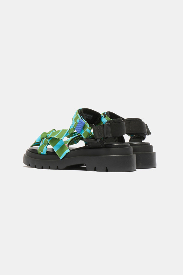 SUECOMMA BONNIE - 샌들 - [김나영 착용]Stripe ribbon sandal(green)