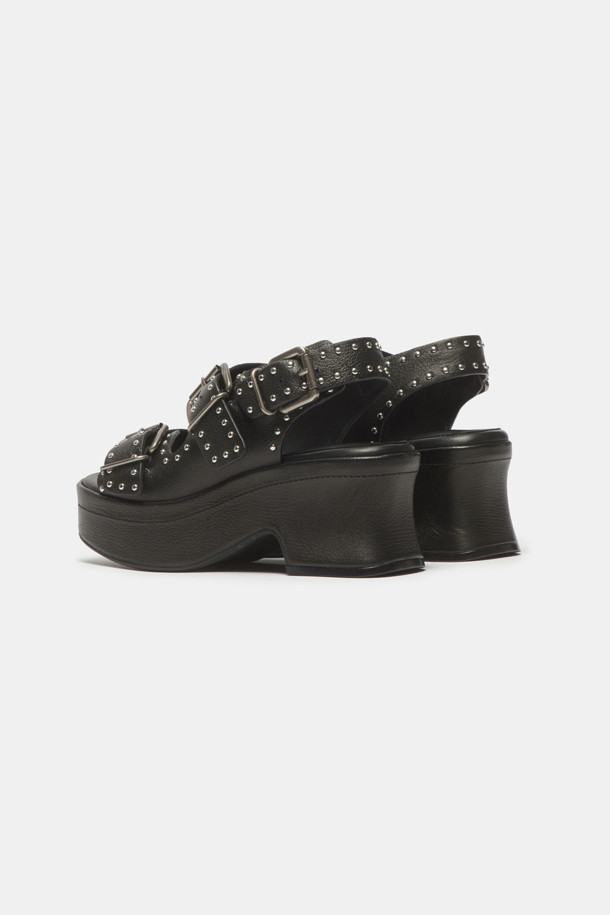 SUECOMMA BONNIE - 샌들 - Stud platform sandal(black)