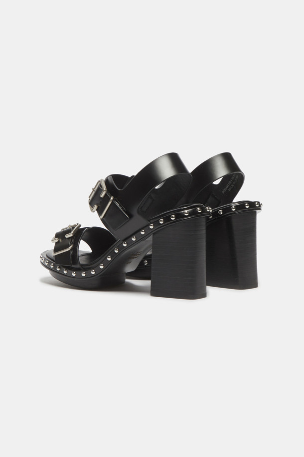 SUECOMMA BONNIE - 샌들 - Stud heel sandal(black)