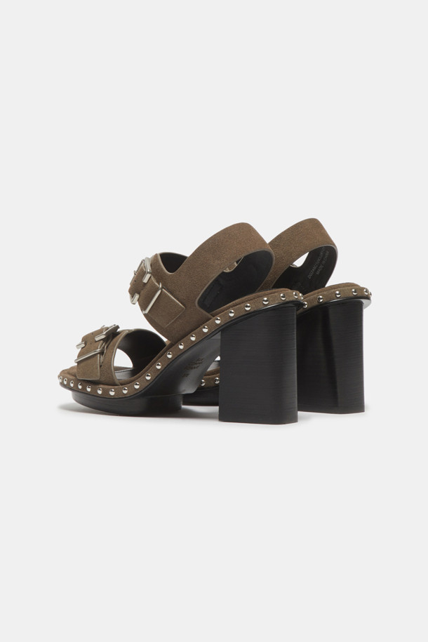 SUECOMMA BONNIE - 샌들 - Stud heel sandal(grey)