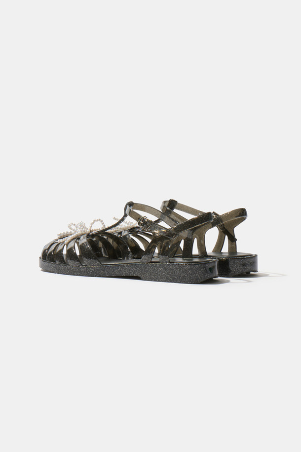 SUECOMMA BONNIE - 샌들 - [김나영 착용]Ribbon jelly sandal(black)
