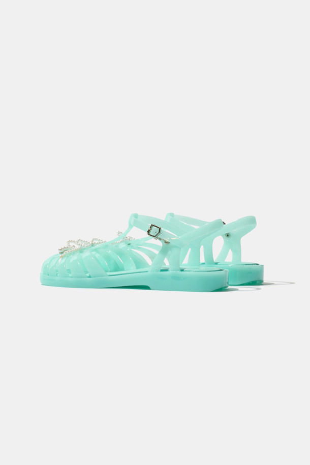 SUECOMMA BONNIE - 샌들 - Ribbon jelly sandal(mint)