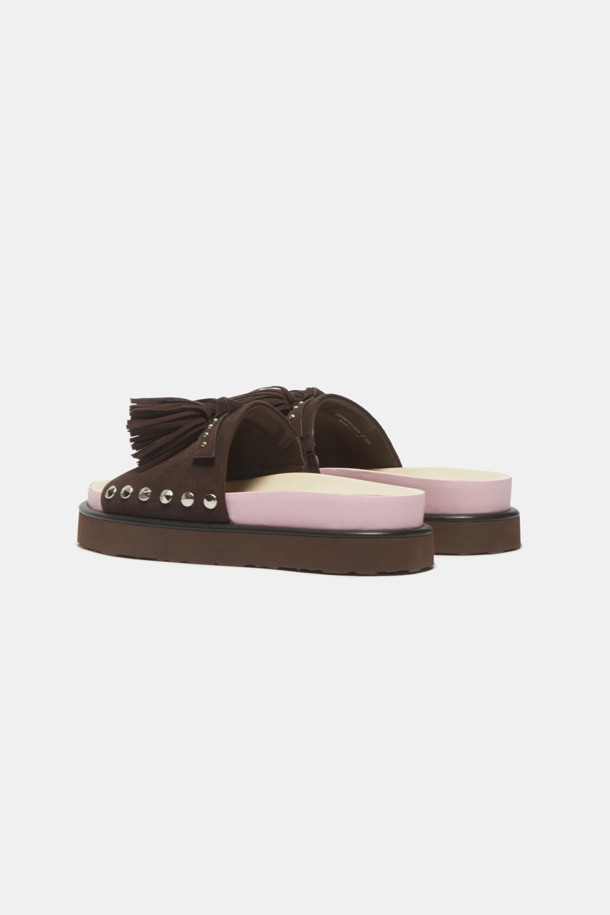 SUECOMMA BONNIE - 샌들 - Pompom slide(brown)