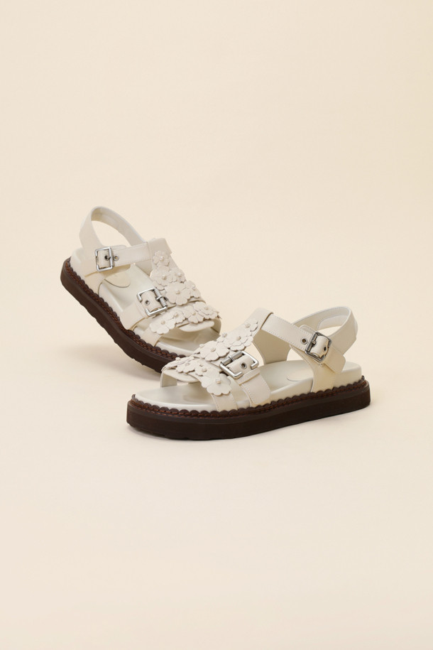 SUECOMMA BONNIE - 샌들 - Fleur24 t-strap sandal(ivory)