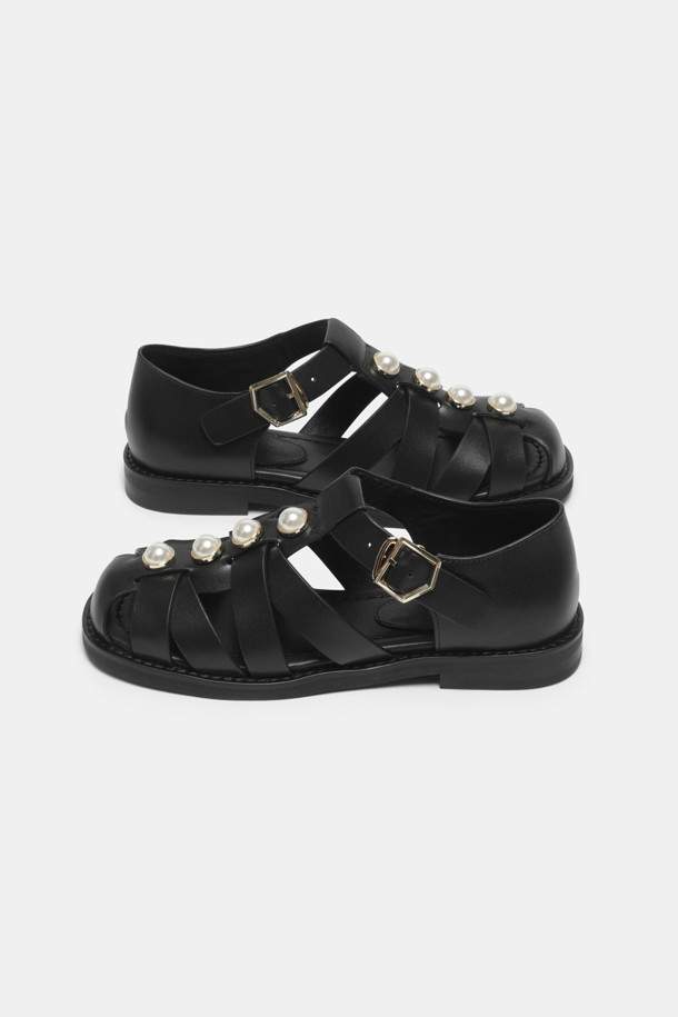 SUECOMMA BONNIE - 샌들 - Pearl fisherman loafer(black)