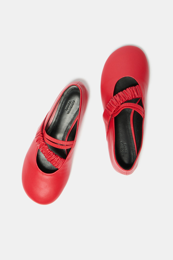 SUECOMMA BONNIE - 플랫 - Pleats mary jane flats(red)