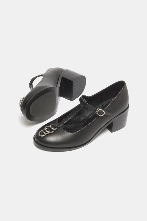 SUECOMMA BONNIE - 플랫 - Ring t-strap flats(black)