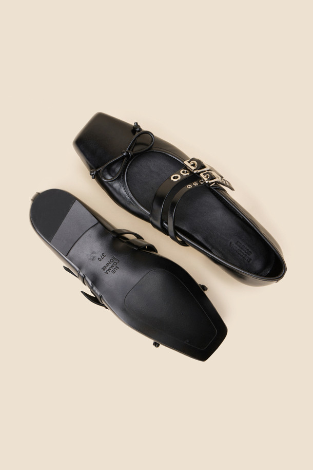 SUECOMMA BONNIE - 플랫 - Ballerina point flats(black)