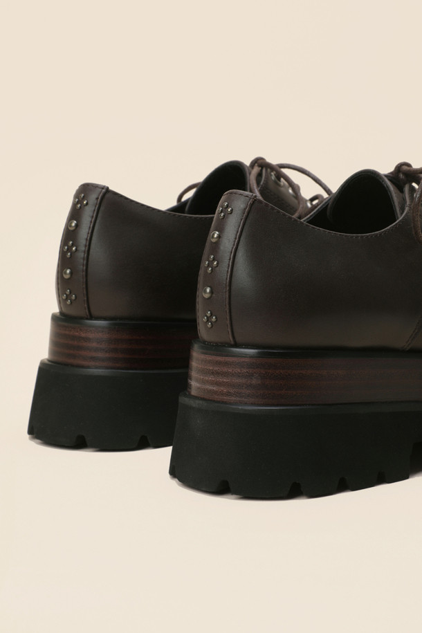 SUECOMMA BONNIE - 로퍼 - Platform stud loafer(brown)