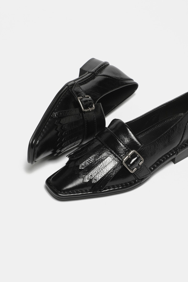 SUECOMMA BONNIE - 플랫 - Fringe loafer(black)