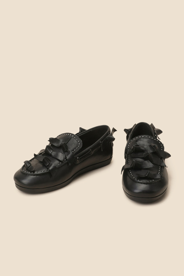 SUECOMMA BONNIE - 플랫 - Frangia loafer(black)