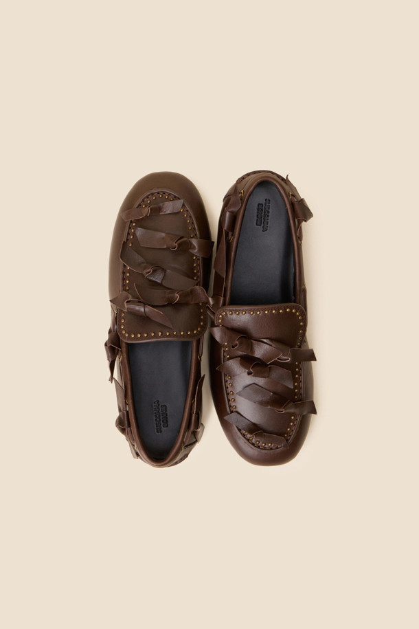 SUECOMMA BONNIE - 플랫 - Frangia loafer(brown)