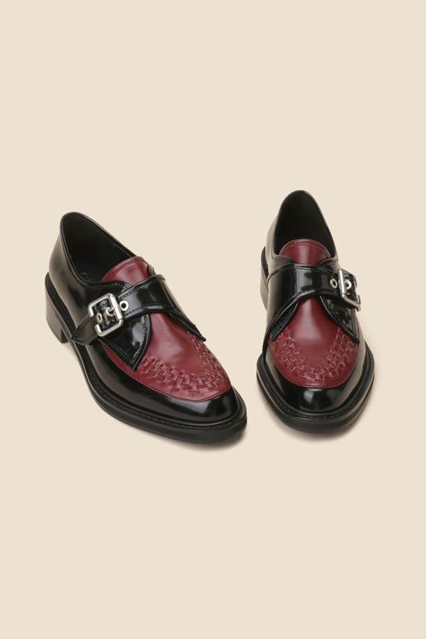 SUECOMMA BONNIE - 로퍼 - Braided buckle loafer(wine)