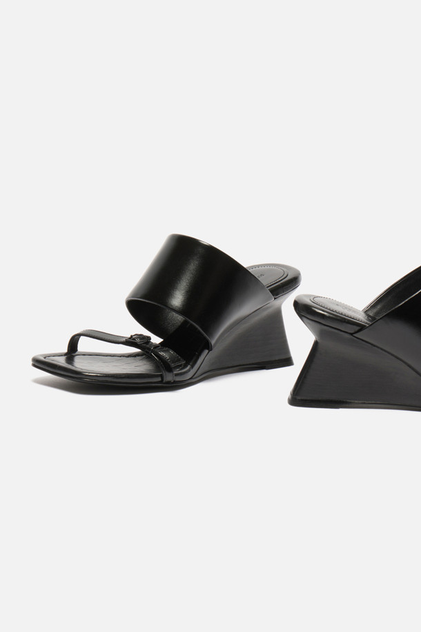 SUECOMMA BONNIE - 샌들 - wedge heel mule(black)
