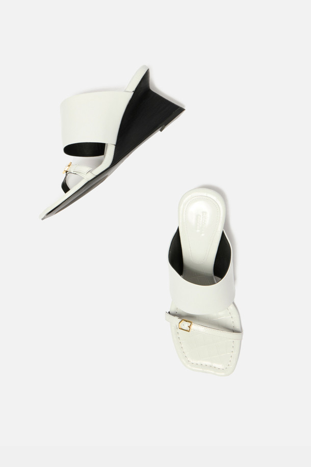 SUECOMMA BONNIE - 샌들 - wedge heel mule(white)