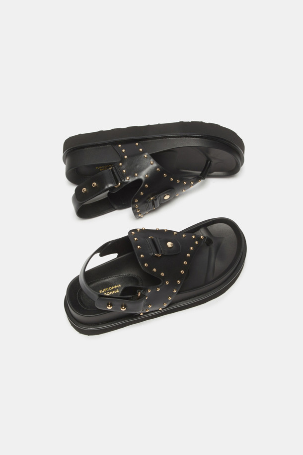 SUECOMMA BONNIE - 샌들 - Stud flip-flop sandal(black)