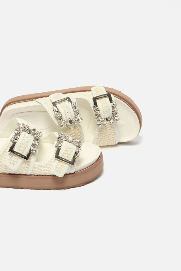 SUECOMMA BONNIE - 샌들 - Jewelry buckle slide(ivory)