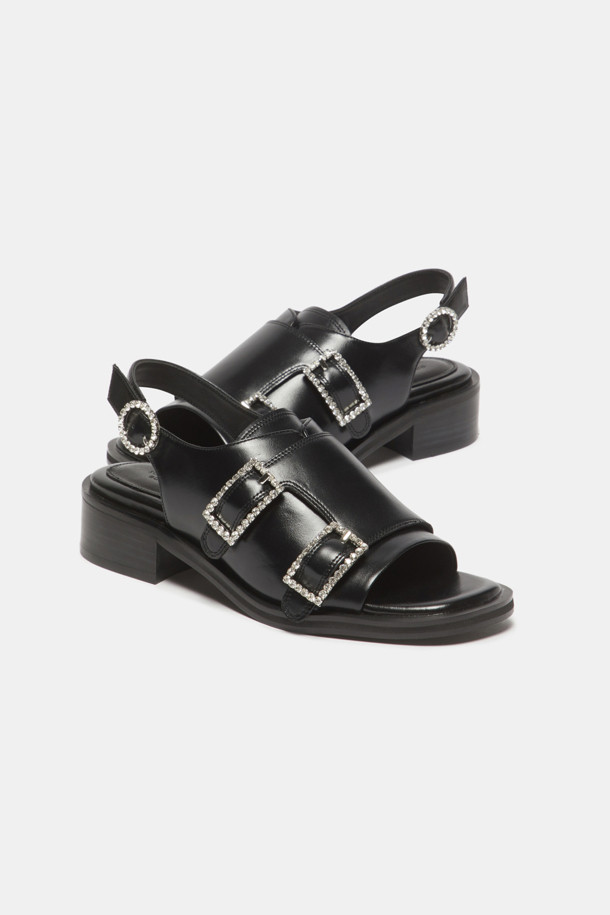 SUECOMMA BONNIE - 샌들 - Jewelry loafer sandal(black)