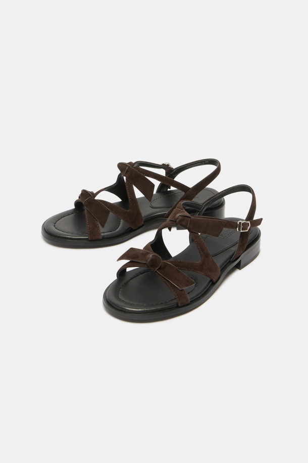 SUECOMMA BONNIE - 샌들 - Frangia ribbon sandal(brown)