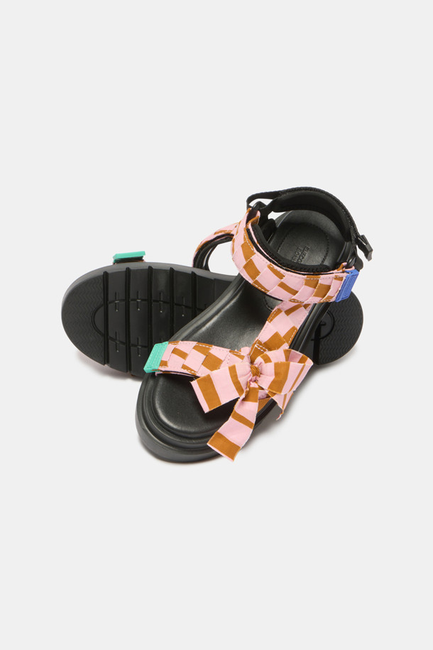 SUECOMMA BONNIE - 샌들 - Stripe ribbon sandal(pink)