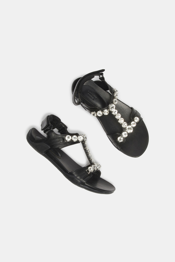 SUECOMMA BONNIE - 샌들 - Jewelry sporty sandal(black)