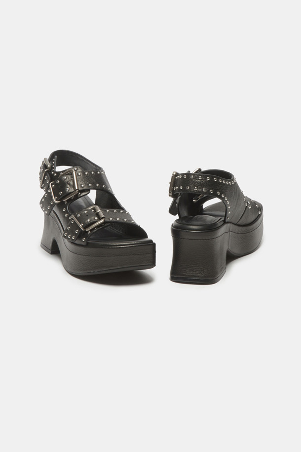 SUECOMMA BONNIE - 샌들 - Stud platform sandal(black)