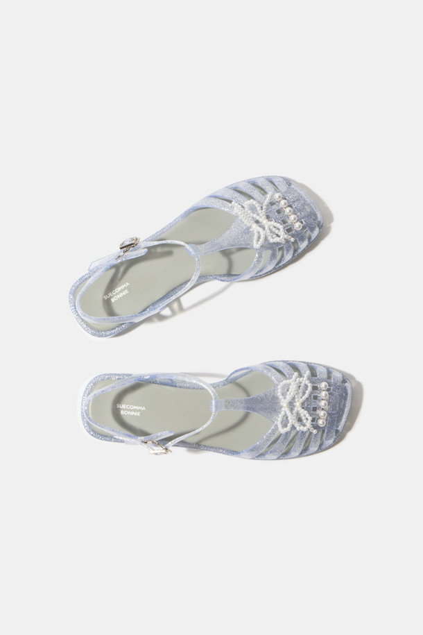SUECOMMA BONNIE - 샌들 - [김나영 착용]Ribbon jelly sandal(grey)