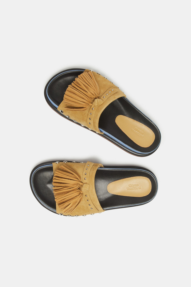 SUECOMMA BONNIE - 샌들 - Pompom slide(beige)