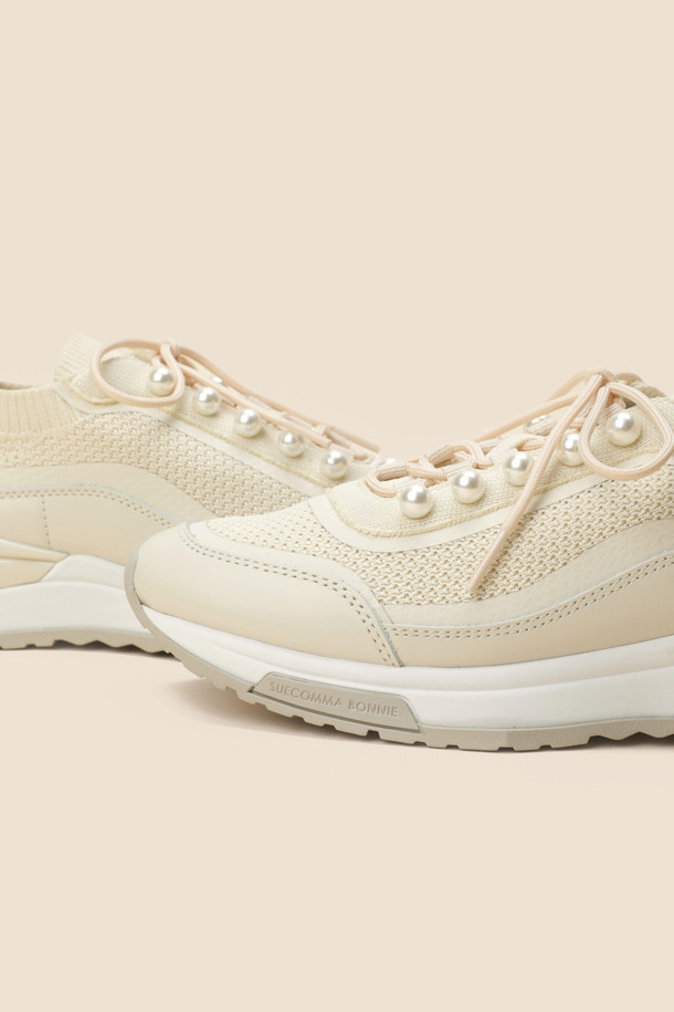 SUECOMMA BONNIE - 스니커즈 - Pearl sneakers(beige)