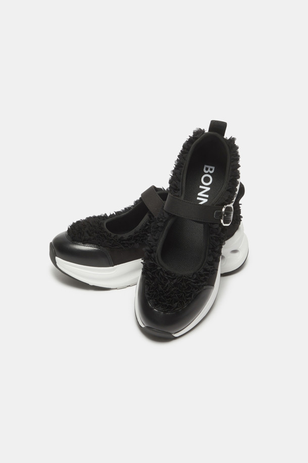 SUECOMMA BONNIE - 스니커즈 - Flower mary jane sneakers(black)