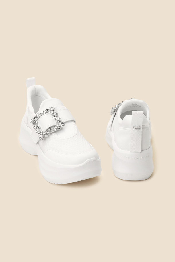 SUECOMMA BONNIE - 스니커즈 - Jewelry buckle sneakers(white)