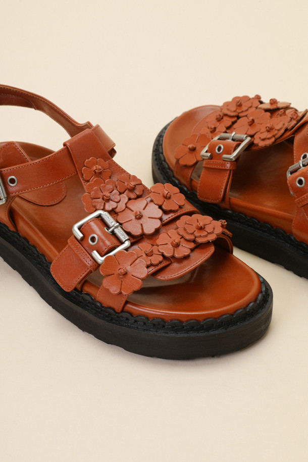 SUECOMMA BONNIE - 샌들 - [김나영 착용]Fleur24 t-strap sandal(brown)