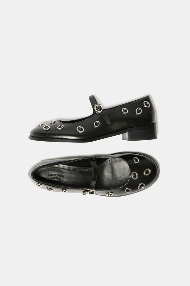 SUECOMMA BONNIE - 플랫 - Ring mary jane flats(black)