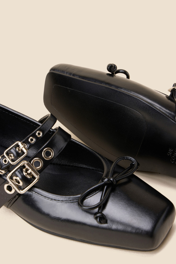 SUECOMMA BONNIE - 플랫 - Ballerina point flats(black)