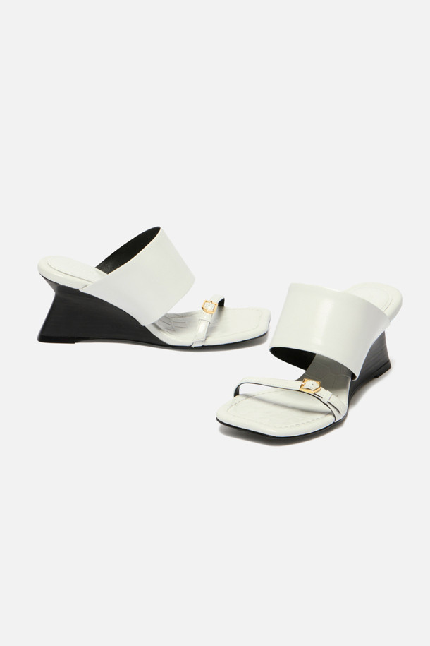 SUECOMMA BONNIE - 샌들 - wedge heel mule(white)