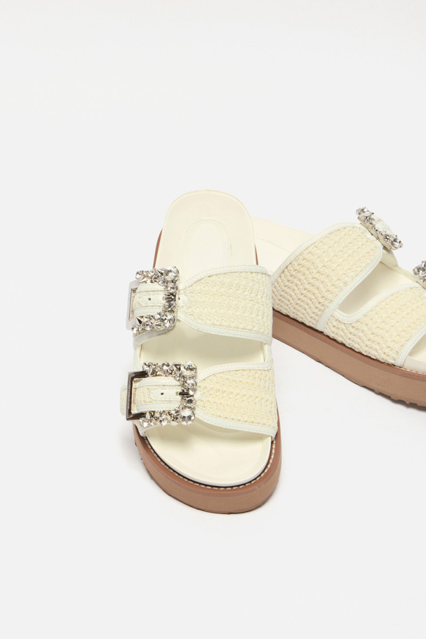 SUECOMMA BONNIE - 샌들 - Jewelry buckle slide(ivory)