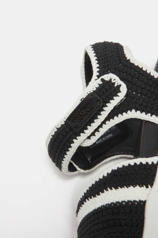 SUECOMMA BONNIE - 샌들 - Weave knit sandal (black)