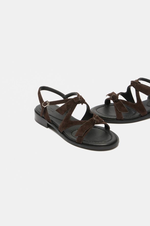 SUECOMMA BONNIE - 샌들 - Frangia ribbon sandal(brown)